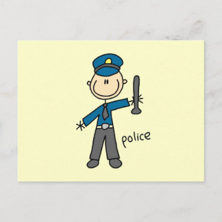 Polischef Stick figur Vykort