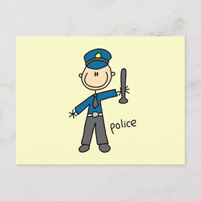 Polischef Stick figur Vykort (Framsida)