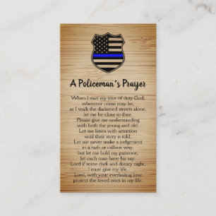 Polischef Thin Blue Line Policeman's Prayer Visitkort