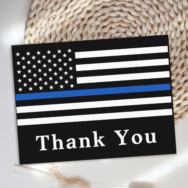Polischef Thin Blue Line Tack Vykort (Skapare uppladdad)