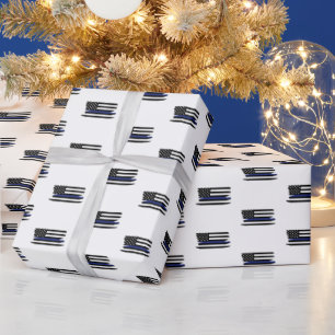 Polischef Thin Blue Line Tillsatta lagar Cop Presentpapper