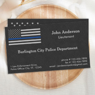 Polischef Thin Blue Line Tillsatta lagar Visitkort