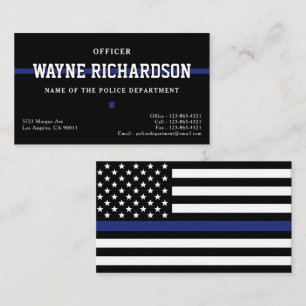 Polischef Thin Blue Line Tillsatta lagar Visitkort