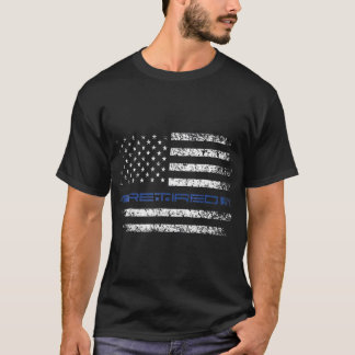 Polischef Thin RETIRED Blue Line American T Shirt