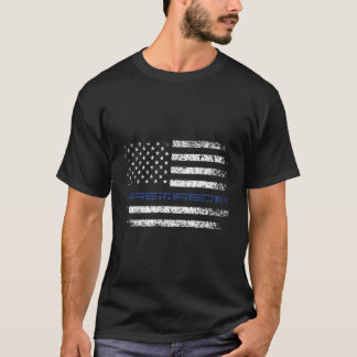 Polischef Thin Retrött Blue Line American Fla T Shirt
