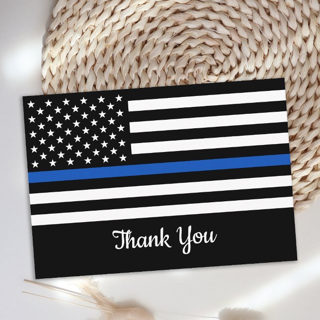 Polischef Tillsatta lagar Flagga Thin Blue Line Tack Kort (Skapare uppladdad)