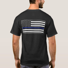 Polischef Tillsatta lagar Thin Blue Line Flagga T Shirt