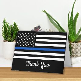 Polischef Tillsatta lagar Thin Blue Line Flagga Tack Kort