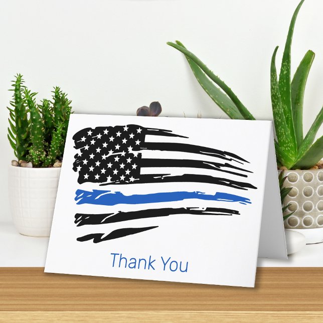 Polischef Tillsatta lagar Thin Blue Line Tack Kort (Skapare uppladdad)