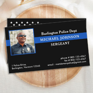 Polischef Tillsatta lagar Thin Blue Line Visitkort