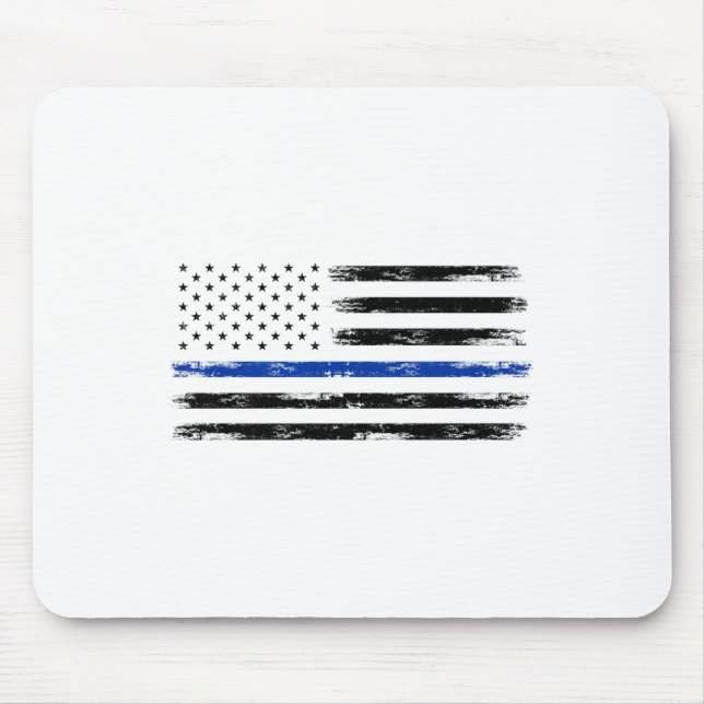 Polischef USA amerikanska Flagga Thin Blue Line Musmatta (Framsidan)