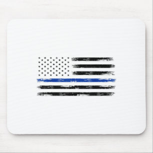 Polischef USA amerikanska Flagga Thin Blue Line Musmatta