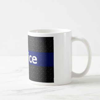 Polisdiamanten pläterar den tunna blålinjen kaffemugg