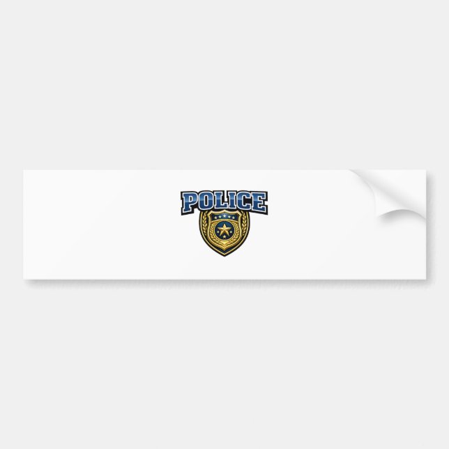 Polisemblem med fet textdesign bildekal (Framsidan)
