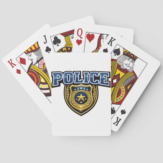Polisemblem med fet textdesign casinokort (Baksidan)