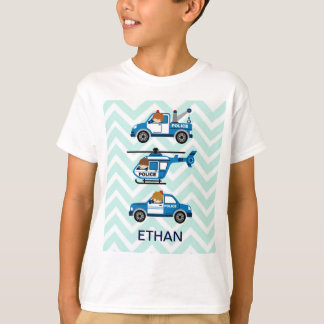 Polisen åker lastbil helikopterfordon på sparre t-shirt