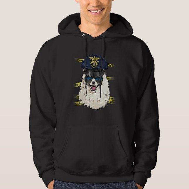 Polisen American Eskimo PD Cop Crime Scene Hoodie (Framsida)