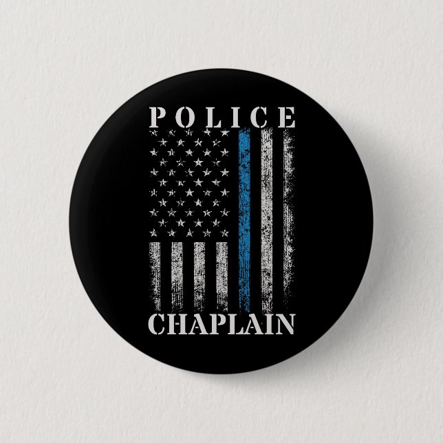 Polisen Chaplain American Flagga Knapp (Framsida)