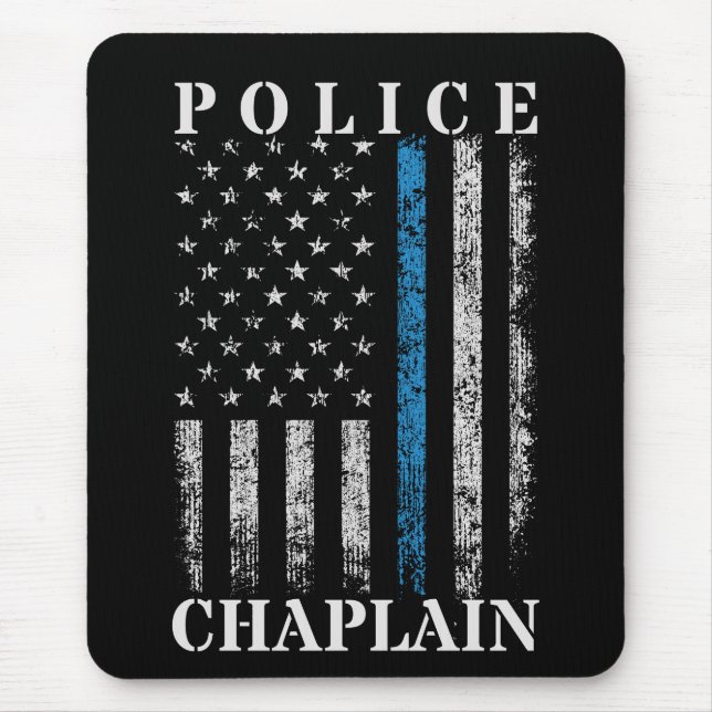 Polisen Chaplain American Flagga Musmatta (Framsidan)