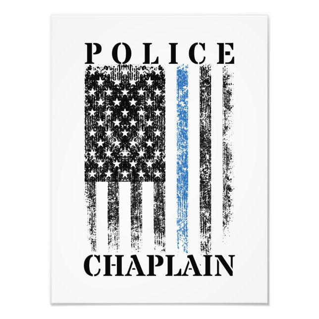 Polisen Chaplain American USA flagga Fototryck (Framsidan)