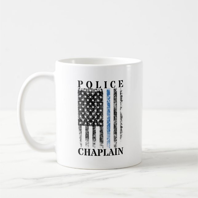 Polisen Chaplain American USA flagga Kaffemugg (Vänster)