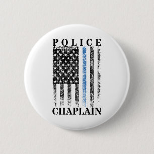 Polisen Chaplain American USA flagga Knapp