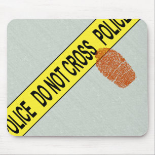 Polisen Crime Scene Mousepad och Bloody Fingerprin Musmatta