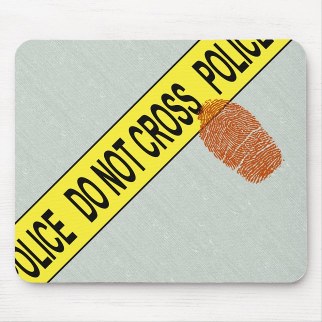 Polisen Crime Scene Mousepad och Bloody Fingerprin Musmatta (Framsidan)