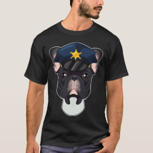 Polisen Fransk Bulldog Hund Handler I Police Hund T Shirt