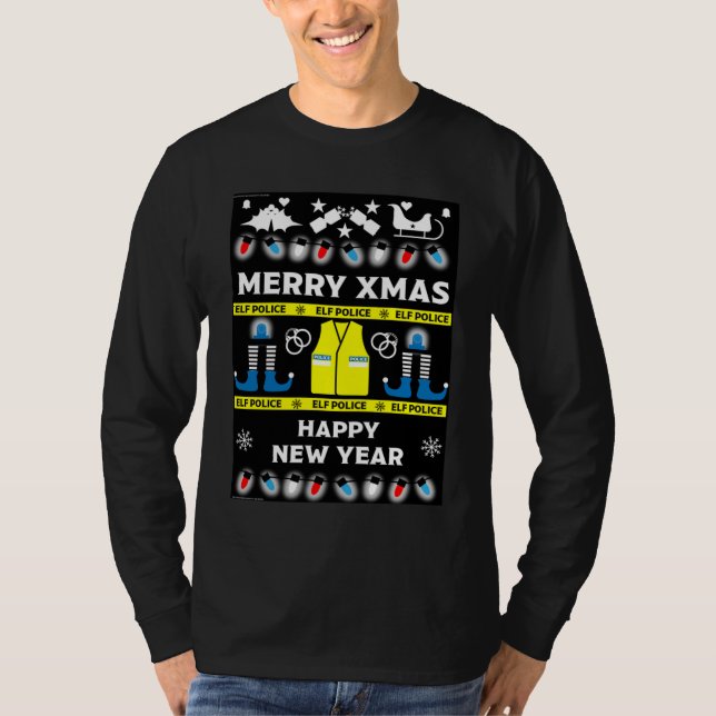 Polisen ful julafton sweater t shirt (Framsida)
