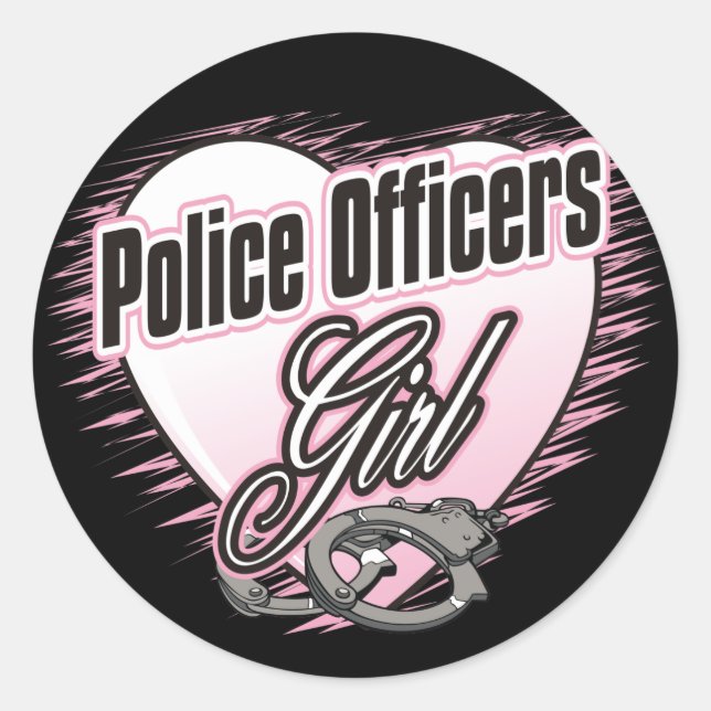 Polisen Girl Runt Klistermärke (Framsida)