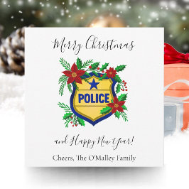 Polisen God Jul & Gott Nytt År Sköld Julkort