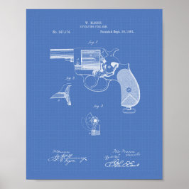 Polisen Gun 1881 Patent Art - Blueprint Poster