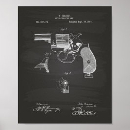 Polisen Gun 1881 Patent Art - Chalkboard Poster