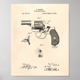 Polisen Gun 1881 Patent Art - Gammal polis Poster