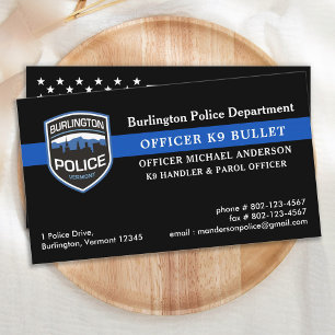 Polisen Hund K9 Unit Blue Line Police Department Visitkort