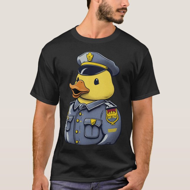 Polisen i Rubber Anka Costume Cute Duckie T Shirt (Framsida)