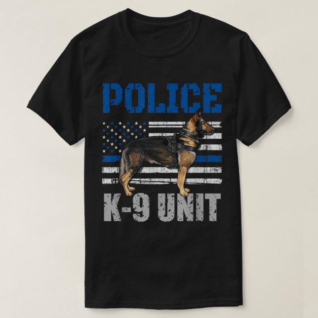 Polisen K9 Unit Shirt Thin Blue Line Officer Hund  T (Design framsida)