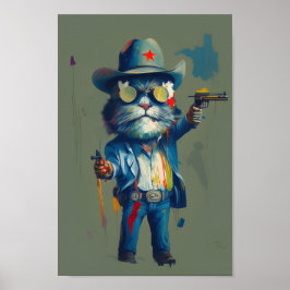 Polisen: Meowdy, Cowboy Cat sheriff Poster