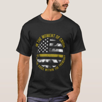 Polisen och brandsläckare Thin Guld Line Hoodie T Shirt
