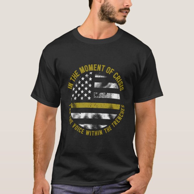 Polisen och brandsläckare Thin Guld Line Hoodie T Shirt (Framsida)