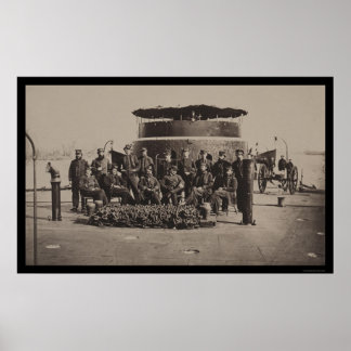 Polisen på Dekk of the USS Monitor 1861 Poster