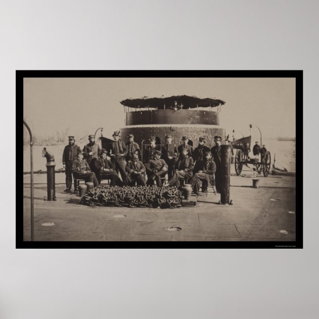 Polisen på Dekk of the USS Monitor 1861 Poster (Framsidan)
