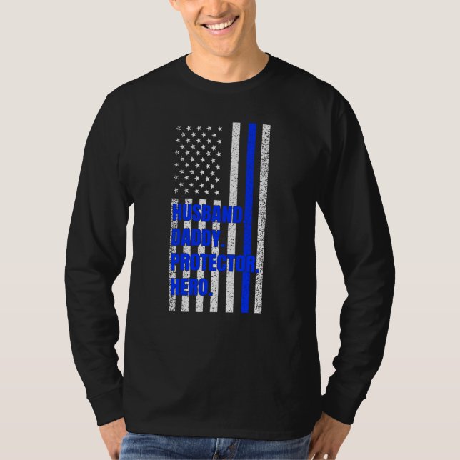 Polisen Pappa Make Pappa Protector Hero Far Da T Shirt (Framsida)