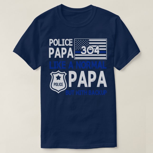 Polisen Pappa som ett normalt Pappa men med säkerh T Shirt (Design framsida)