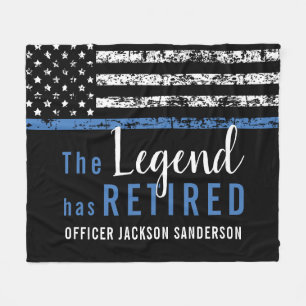 Polisen Pension Thin Blue Line American Flagga Fleecefilt