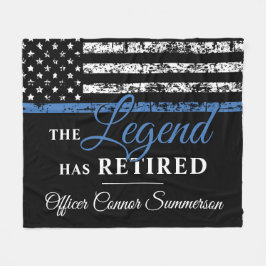 Polisen Pension Thin Blue Line American Flagga Fleecefilt