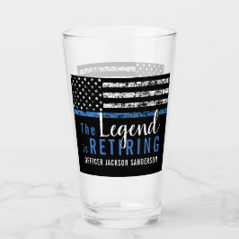 Polisen Pension Thin Blue Line American Flagga Glaskopp