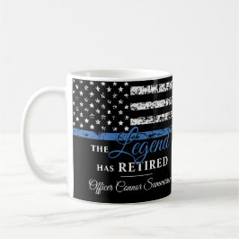Polisen Pension Thin Blue Line American Flagga Kaffemugg