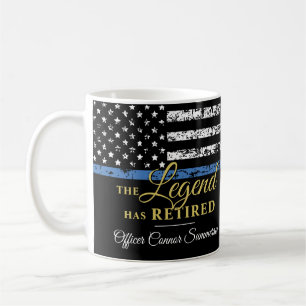 Polisen Pension Thin Blue Line American Flagga Kaffemugg